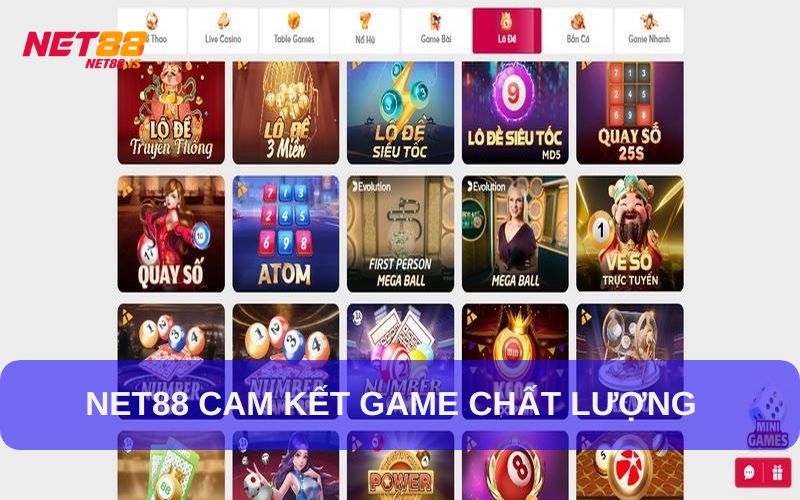 Net88 cam kết game chất lượng cao